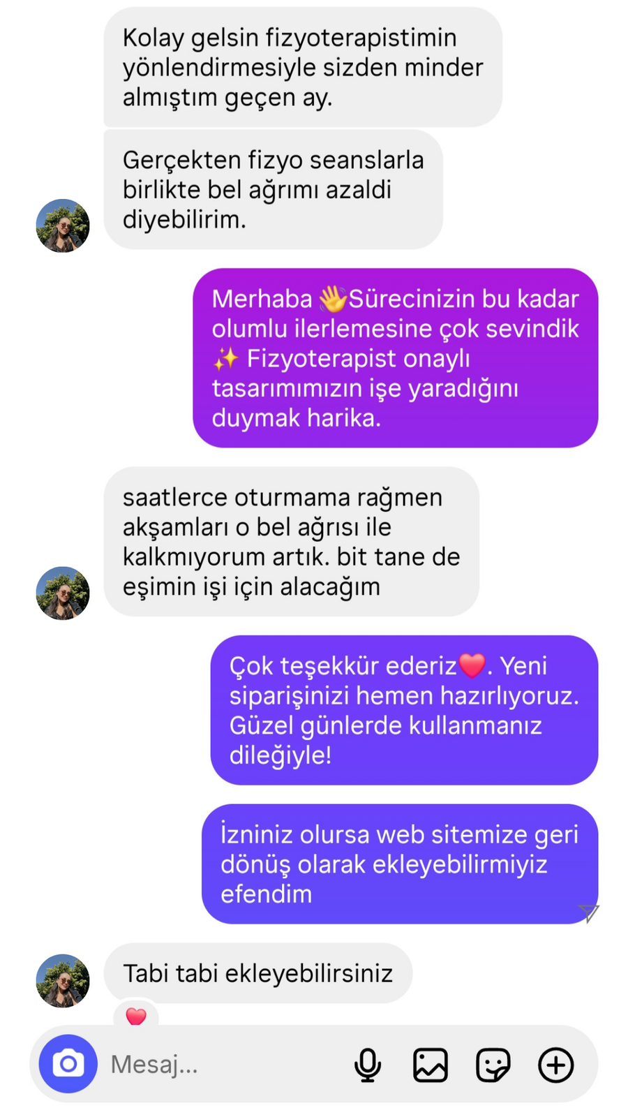 Müşteri mesajı 2