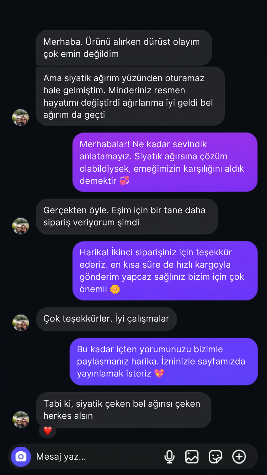 Müşteri mesajı 4