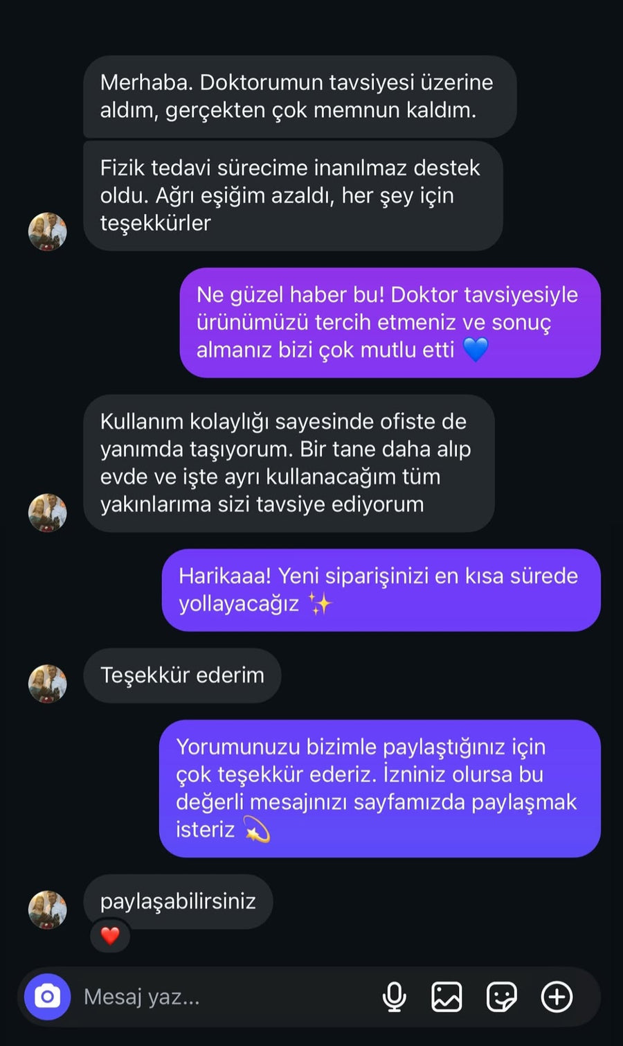 Müşteri mesajı 6